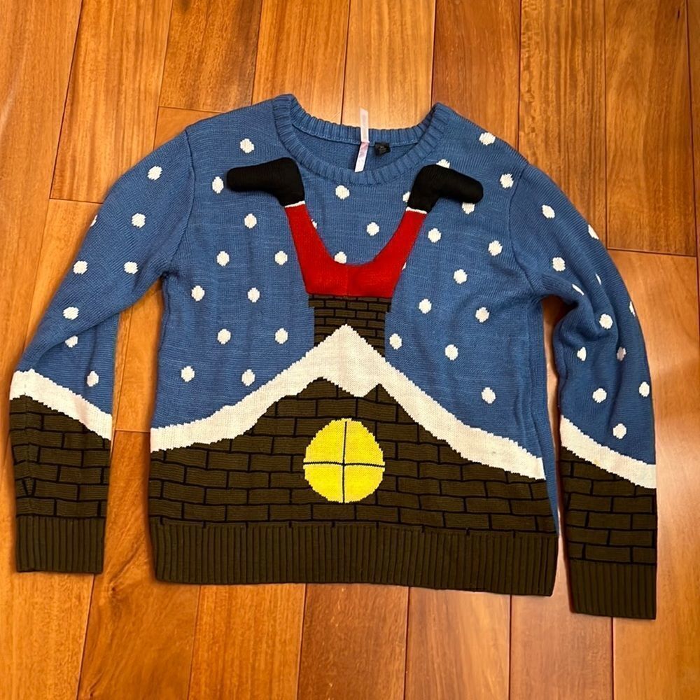 Love‎ by design Cute Ugly Christmas Santa Sweater XL